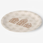 Gingerbread House Illustration Snowflake Pattern Pappteller (Schrägansicht)
