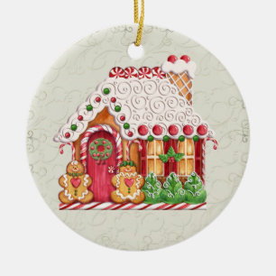 Gingerbread House Keramik Ornament