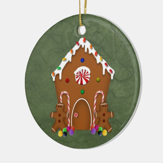 Gingerbread House Keramik Ornament (Links)