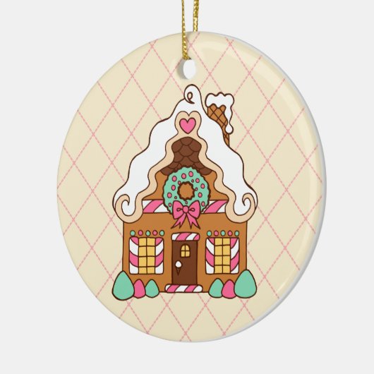 Gingerbread House Keramik Ornament (Links)