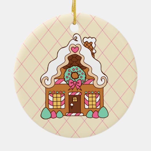 Gingerbread House Keramik Ornament (Hinten)