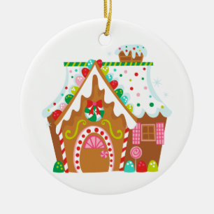 Gingerbread House Keramik Ornament