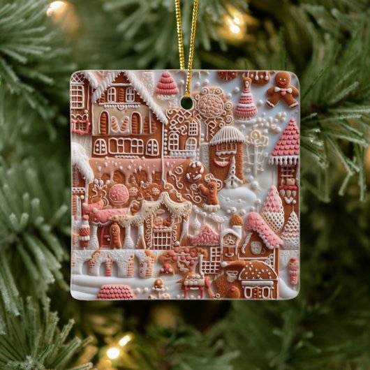 Gingerbread House Keramikornament (Baum)