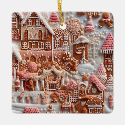 Gingerbread House Keramikornament (Vorderseite)