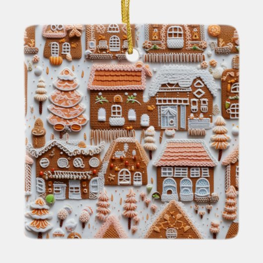 Gingerbread House Keramikornament (Vorderseite)