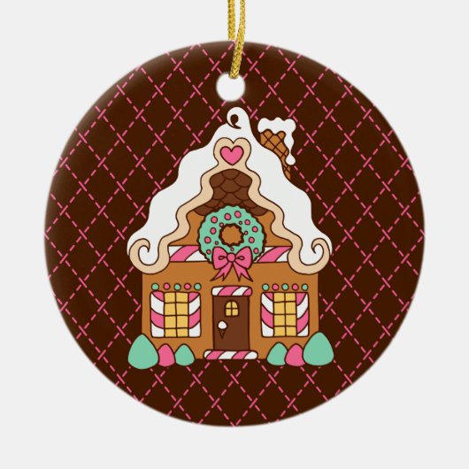 Gingerbread House Keramikornament (Vorne)
