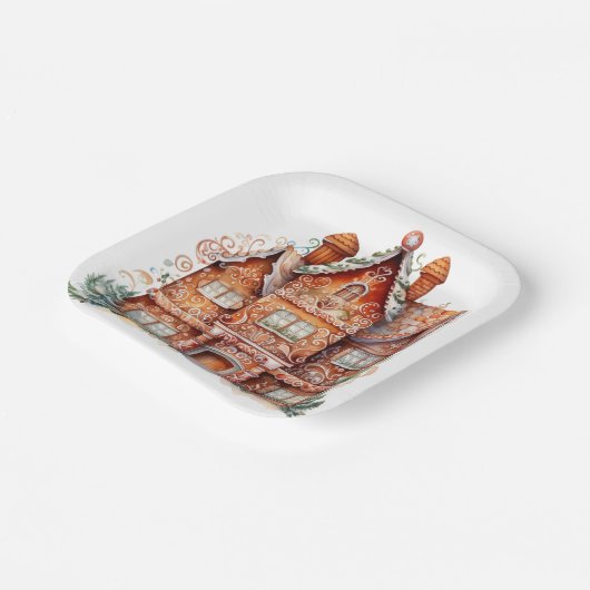 Gingerbread House Mansion Pappteller (Gewinkelt)