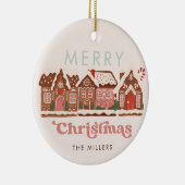 Gingerbread House Moderne frohe Weihnachten Keramik Ornament (Rechts)