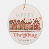 Gingerbread House Moderne frohe Weihnachten Keramik Ornament (Links)