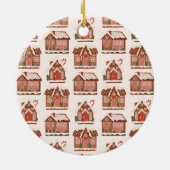 Gingerbread House Moderne frohe Weihnachten Keramik Ornament (Hinten)