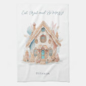 Gingerbread House Name Eat Drink Be Merry Holiday Geschirrtuch (Vertikal)