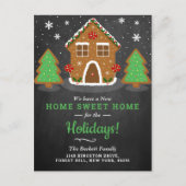 Gingerbread House Neue Zuhause für Ferien Ankündigungspostkarte (Vorderseite)