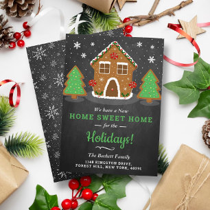 Gingerbread House Neue Zuhause für Ferien Feiertagskarte