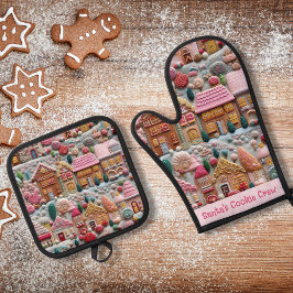 Gingerbread House Ofenhandschuh & Topflappen-Set