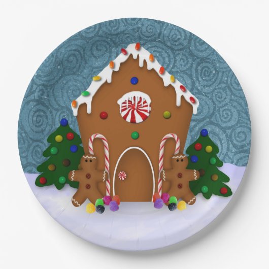 Gingerbread House Pappteller (Vorderseite)