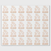 Gingerbread House Pattern Frohe Weihnachten Geschenkpapier (Flach)
