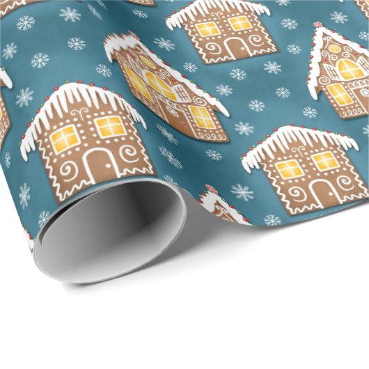 Gingerbread house pattern geschenkpapier (Rolleneckpunkt)