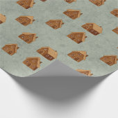 Gingerbread House Pattern Wrapping Paper Geschenkpapier (Ecke)