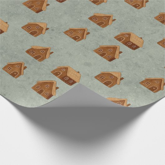 Gingerbread House Pattern Wrapping Paper Geschenkpapier (Ecke)