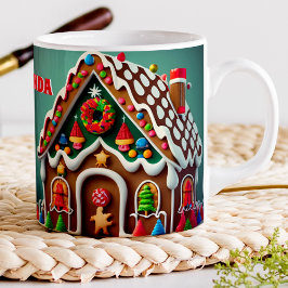 Gingerbread House Personalisiert Kids Hot Chocolat Kaffeetasse