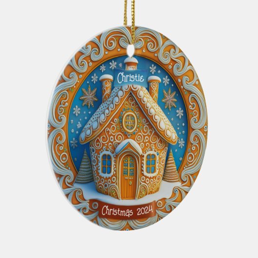 Gingerbread House Personalisiert Ornament (Rechts)