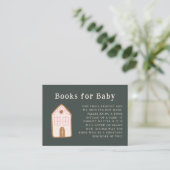 Gingerbread House Pink Baby Shower Book Request  Begleitkarte (Stehend Vorderseite)