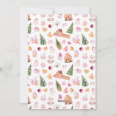 Gingerbread House Pink Merry Christmas Feiertagskarte (Rückseite)