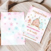 Gingerbread House Pink Weihnachtsdekoration Party Einladung