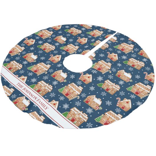 Gingerbread House Polyester Weihnachtsbaumdecke (Schrägansicht)