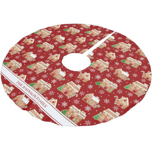 Gingerbread House Polyester Weihnachtsbaumdecke (Schrägansicht)