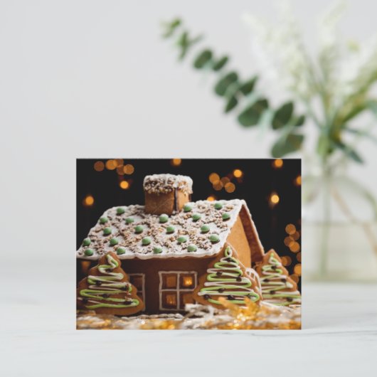 Gingerbread House Postkarte (Stehend Vorderseite)