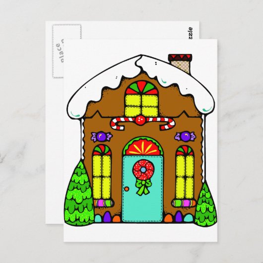 Gingerbread House Postkarte (Vorne/Hinten)