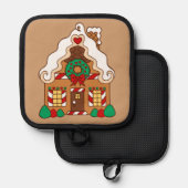 Gingerbread House Pot Holder Topflappen (Vorderseite/Rückseite)