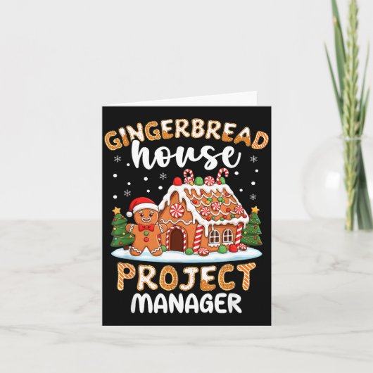 Gingerbread House Project Manager Christmas Cookie Karte (Vorderseite)
