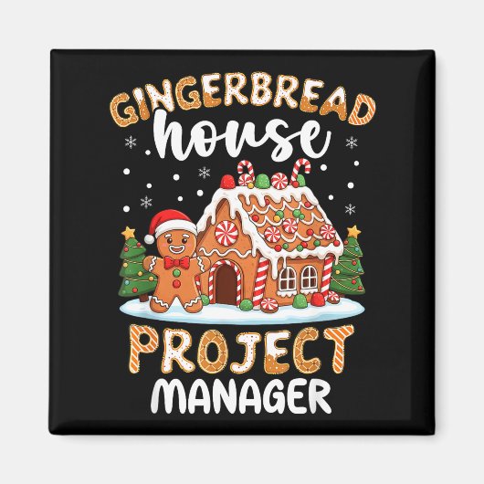 Gingerbread House Project Manager Christmas Cookie Magnet (Vorne)
