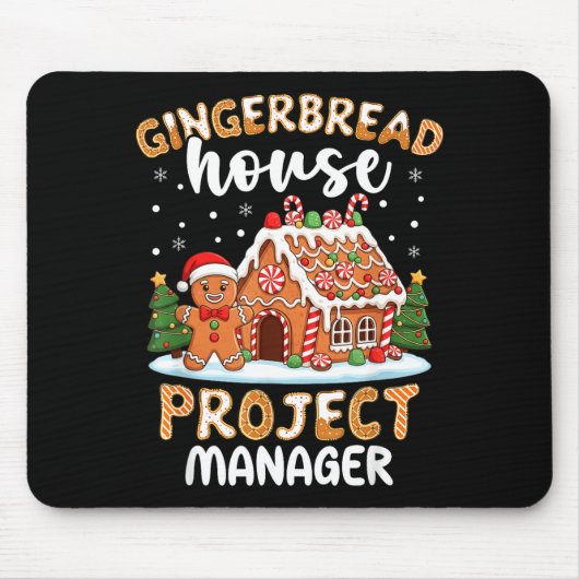 Gingerbread House Project Manager Christmas Cookie Mousepad (Vorne)