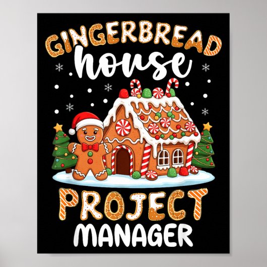 Gingerbread House Project Manager Christmas Cookie Poster (Vorne)