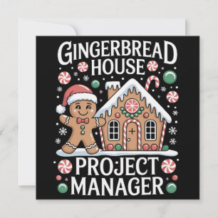 Gingerbread House Project Manager Cookie Baking Feiertagskarte