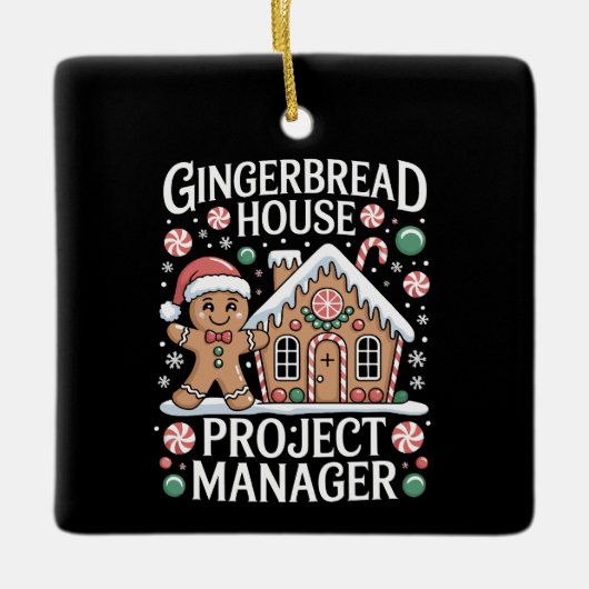 Gingerbread House Project Manager Cookie Baking Keramikornament (Vorderseite)