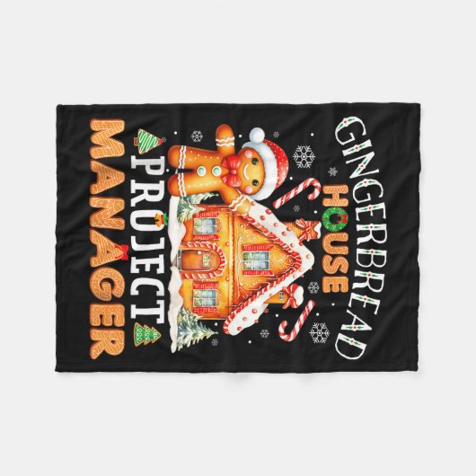 Gingerbread House Project Manager Decorating Bakin Fleecedecke (Vorderseite (Horizontal))