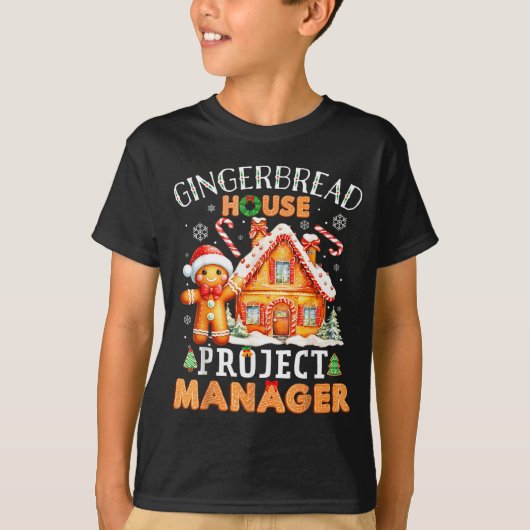 Gingerbread House Project Manager Decorating Bakin T-Shirt (Vorderseite)