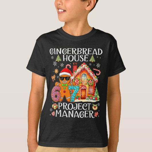 Gingerbread House Project Manager Decorating Bakin T-Shirt (Vorderseite)