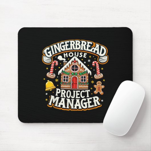 Gingerbread House Project Manager Xmas Decoration Mousepad (Mit Mouse)