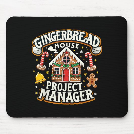 Gingerbread House Project Manager Xmas Decoration Mousepad (Vorne)