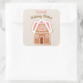 Gingerbread House Quadratischer Aufkleber (Tasche)