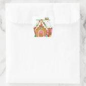 Gingerbread House Quadratischer Aufkleber (Tasche)