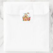 GINGERBREAD HOUSE QUADRATISCHER AUFKLEBER (Tasche)
