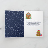 Gingerbread House Red and Navy Frohe Weihnachten (Innenseite)