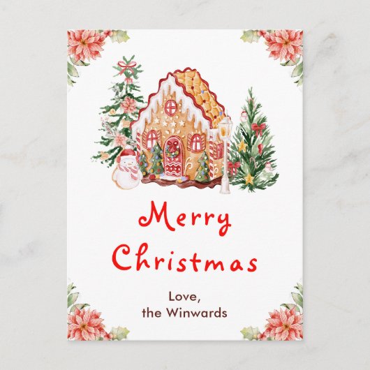 Gingerbread House Red Frohe Weihnachten (Vorderseite)