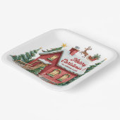 Gingerbread House Reindeer Fir Trees Pappteller (Gewinkelt)